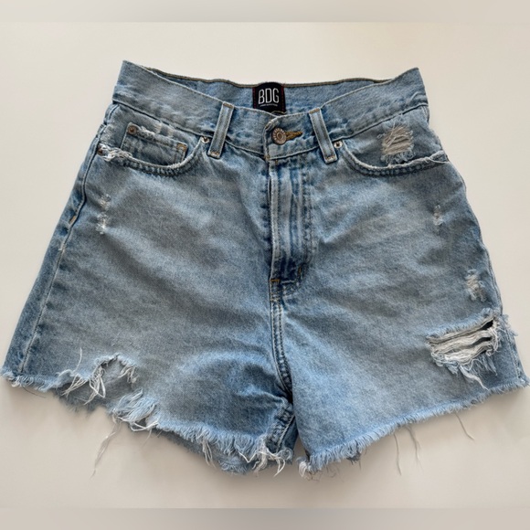 BDG Pants - BDG Urban Outfitters Women’s A Line Jean Shorts Size 26 Light Blue Distressed